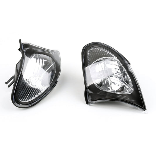 02-05 BMW E46 3-Series 4Dr Euro Corner Lights - Crystal Clear W/ Smoke Trim Fit