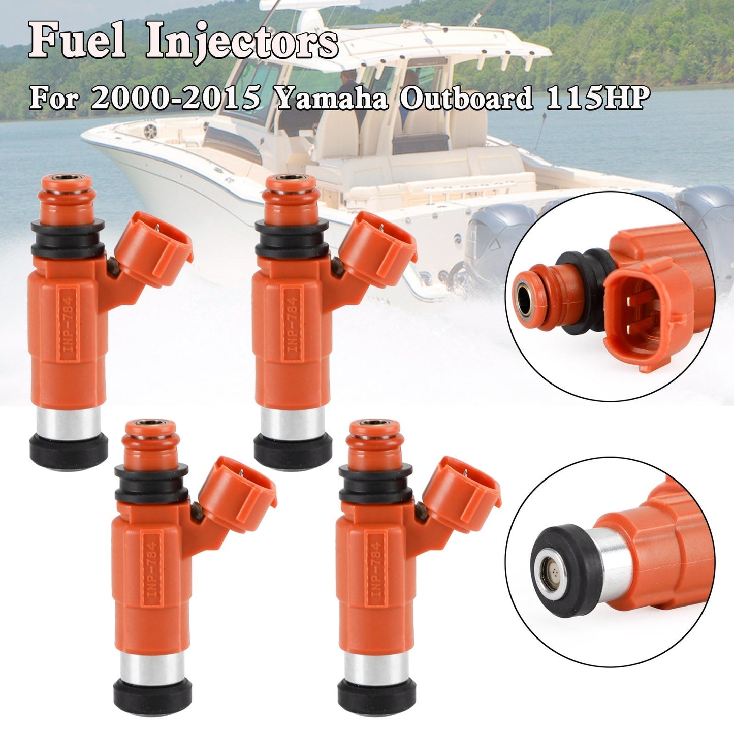 4 inyectores de combustible CDH210 INP-784 para motores fueraborda Mazda E220 Yamaha F115 HP