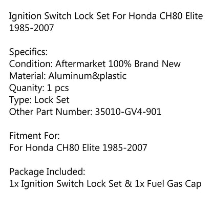 Honda CH80 Elite 1985-2007 Ignition Switch Lock Set 35010-GV4-901