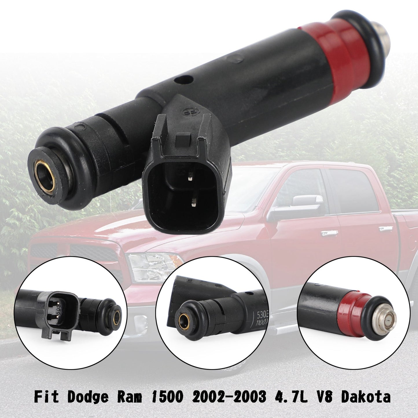 1 inyector de combustible 53032145AA compatible con Dodge Ram 1500 4.7L V8 2002-2003