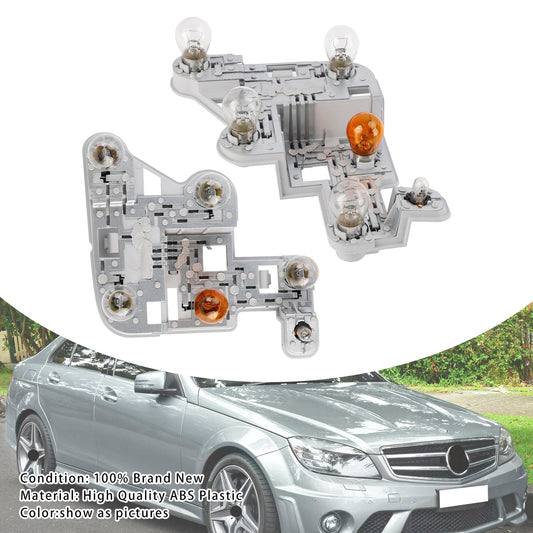 2007-2010 Mercedes Benz W204 C-Class Left+Right Tail Lamp Bulb Holder with Bulbs A2048201500 A2048201600