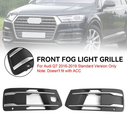 2016-2019 Audi Q7 Standard Version Front Bumper Cover Fog Light Grille Bezel Insert Grill