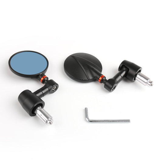 Rétroviseurs latéraux ronds pour moto, embouts de guidon universels, 7/8", noir