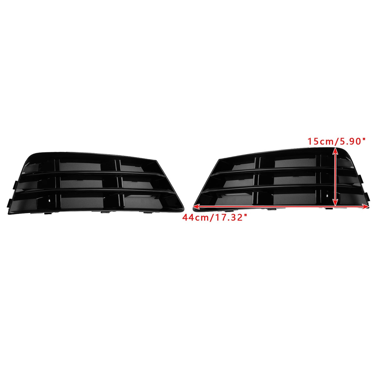 2016-2018 2PCS Front Fog Light Grill Lower Bumper Grille Fit AUDI A4 B9