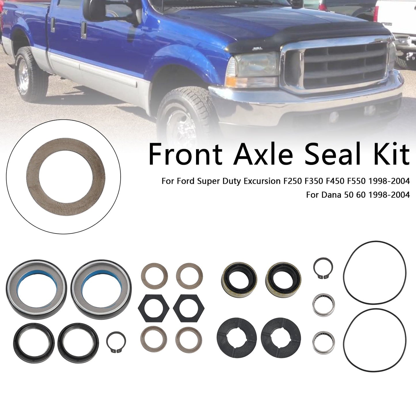 1998-2004 Dana 50 60 Front Axle Seal and Thrust Washer Kit 50381 47766 2019816