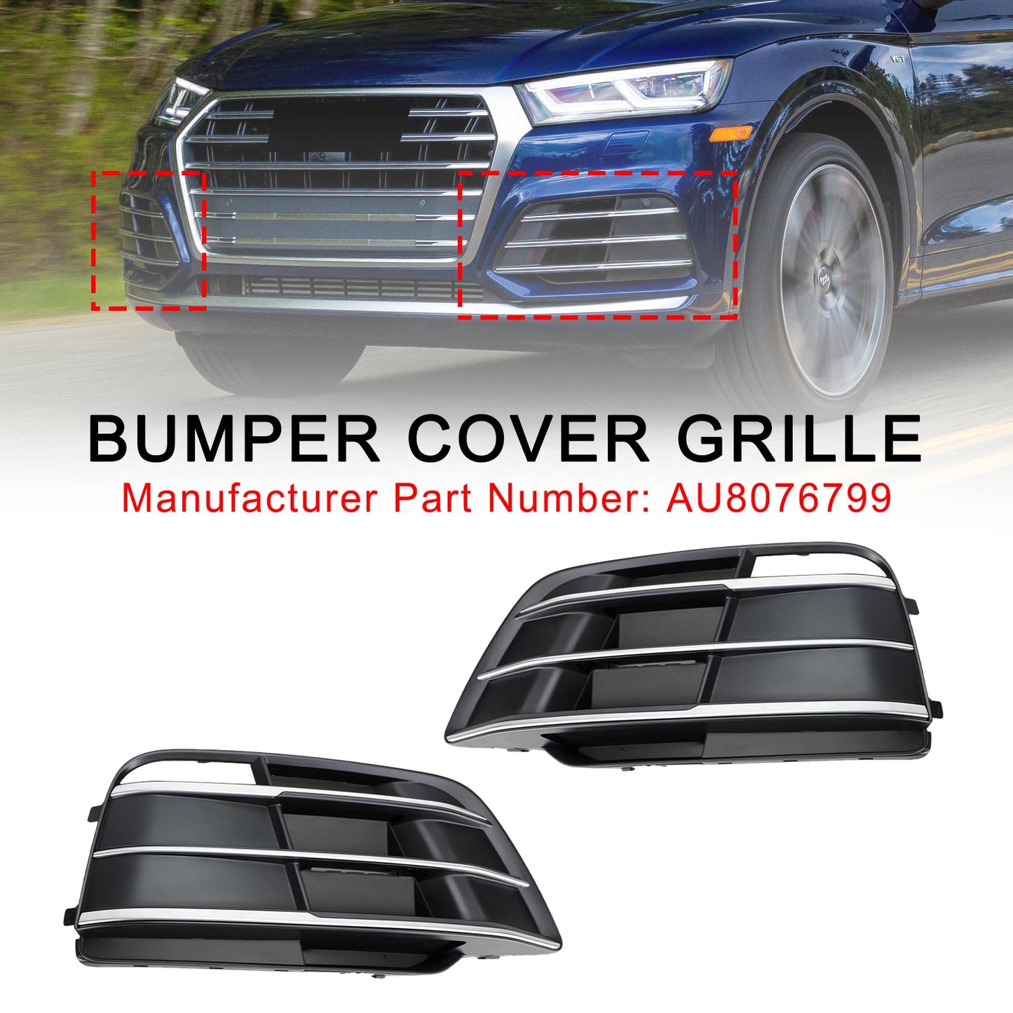 2018-2022 Audi SQ5 Q5 Sline 80A807679MRU6 AU8076799 Front Bumper Grille Generic