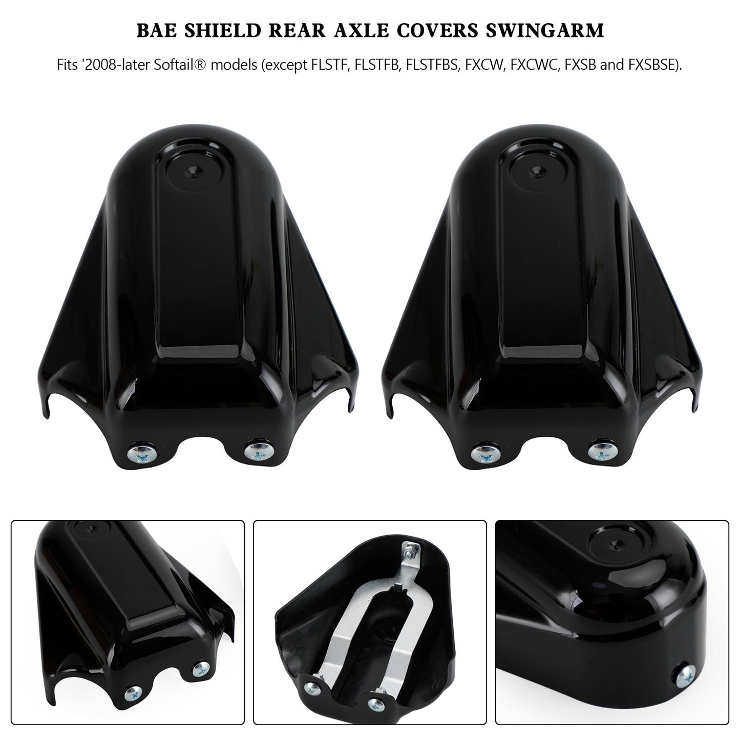 Bar Shield Rear Axle Covers Swingarm For Softail FLS FLSTN 2008-2020
