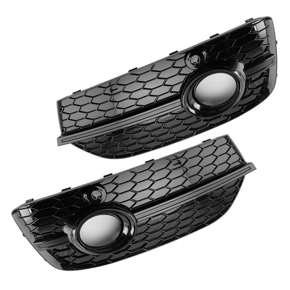 RSQ3 Style Honeycomb Front Fog Light Covers Fit Audi Q3 2013-2015 Gloss Black