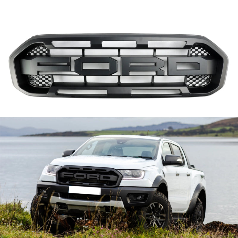 2019-23 Ford Ranger Raptor Style Black Front Bumper Grill Replacement