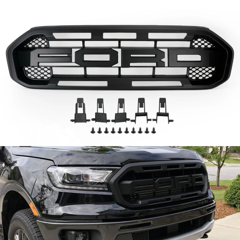 2019-2023 Ford Ranger Raptor Style Front Bumper Grill Replacement Black Generic