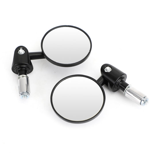 Paire de rétroviseurs convexes pour guidon de moto Steetfighter 73 mm pour guidon de 22 mm – NOIR