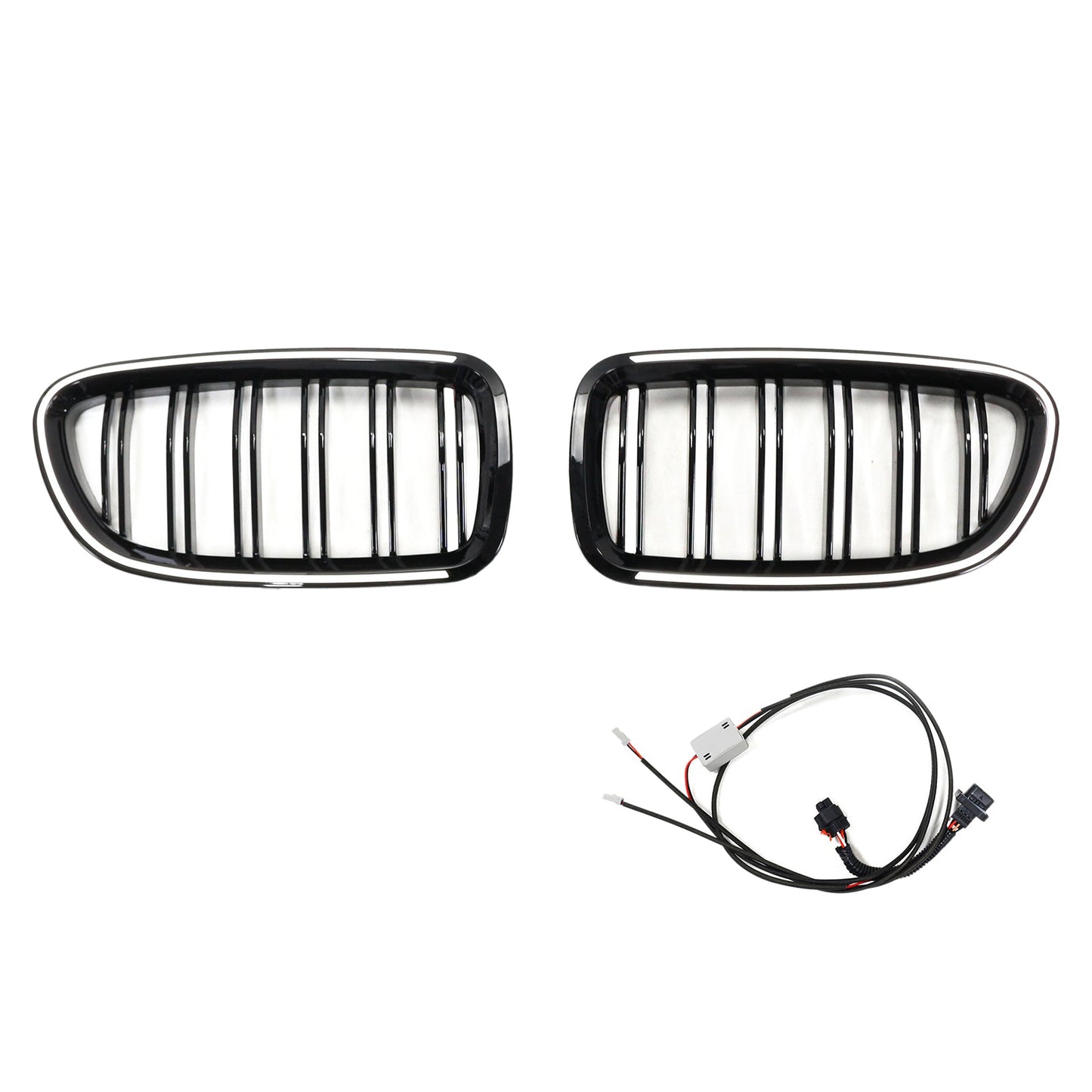 01.2009-10.2016 BMW 5 Series F10 Kidney Bumper Grille Grill Gloss Black 51137203649 51137203650