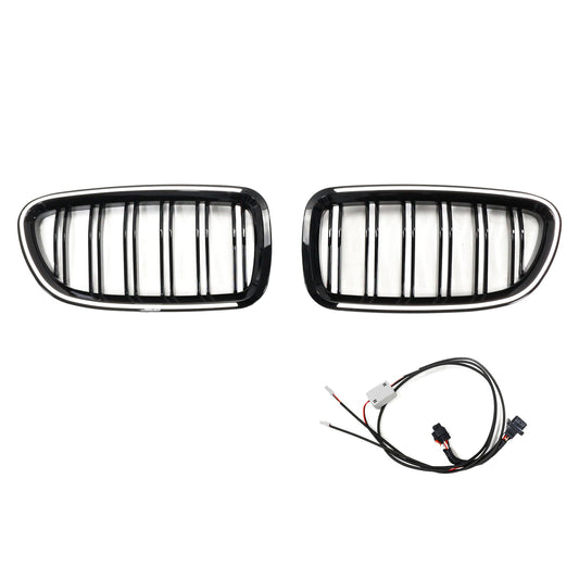 01.2009-10.2016 BMW 5 Series F10 Kidney Bumper Grille Grill Gloss Black 51137203649 51137203650