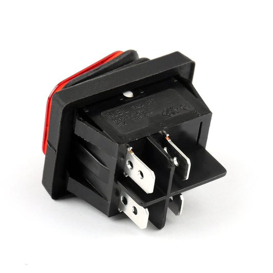 RLEIL RL2-102 Waterproof IP65 Car Rocker Switch 4Pin ON/OFF 125/250VAC Red