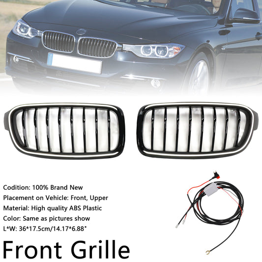 2012-2019 Gloss Black Front Kidney Grille Grill Fit BMW 3 Series F30 F31 F35