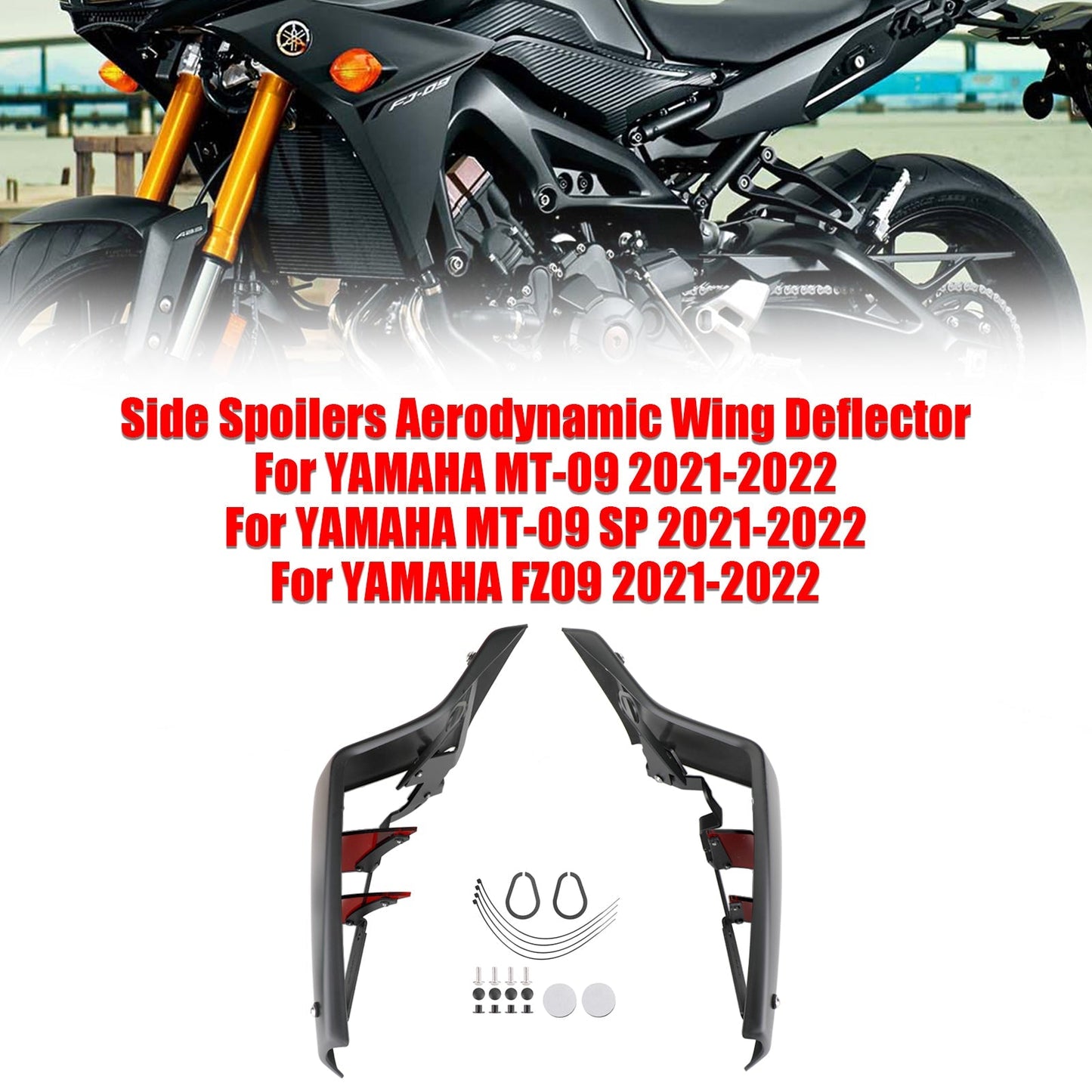Déflecteurs d'ailes aérodynamiques latéraux pour YAMAHA MT-09 SP FZ09 2021-2022