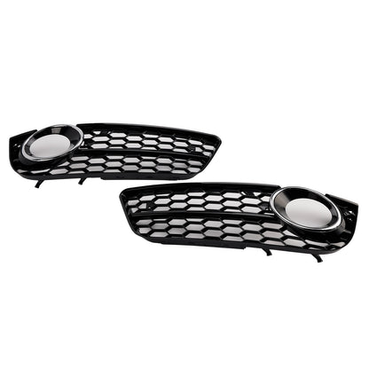 2PCS Honeycomb Front Fog Lamp Cover Grille Grill Fit Audi A5 2007-2011