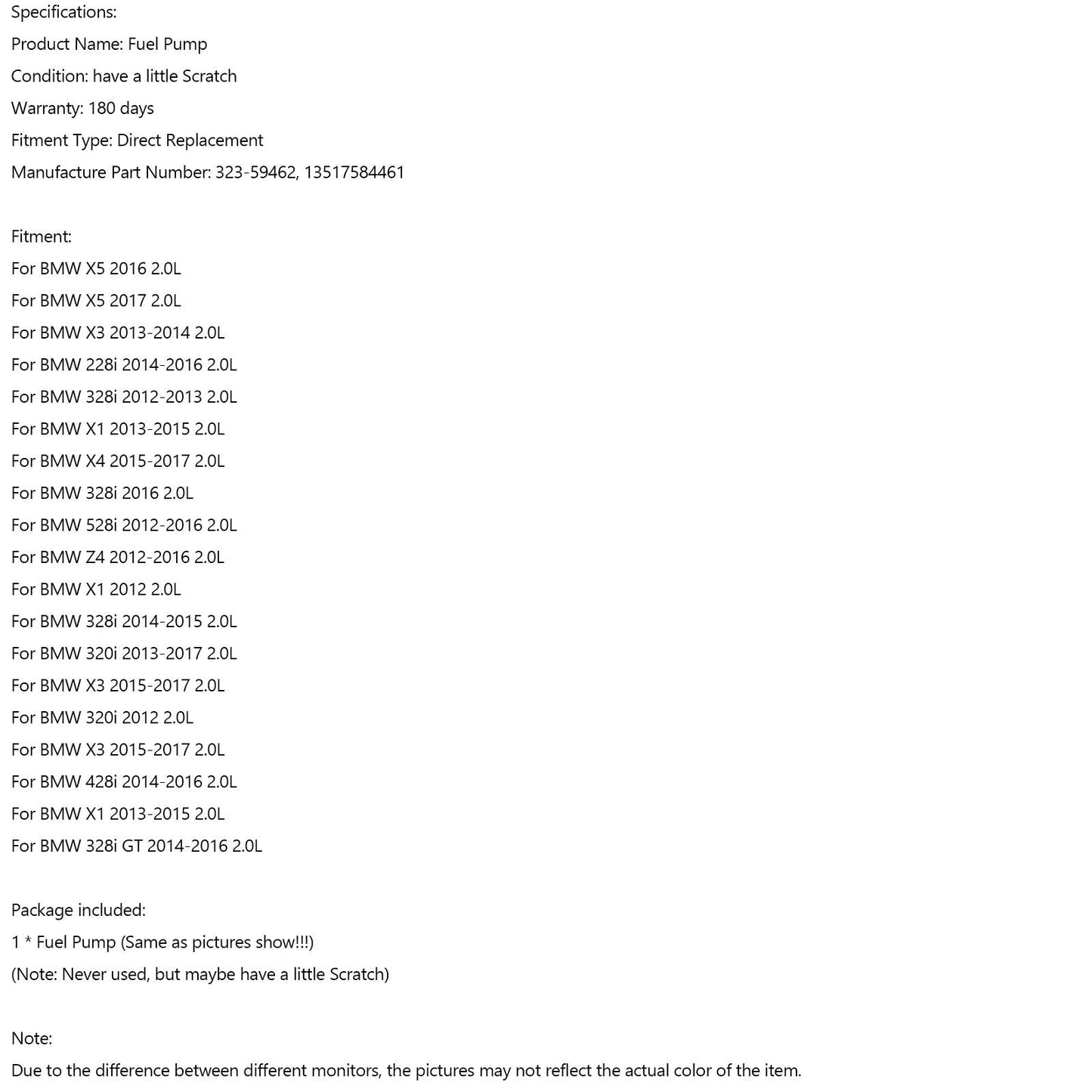 Pompe à carburant haute pression pour BMW X1 2.0L 2013-2015 #13517584461 32359462