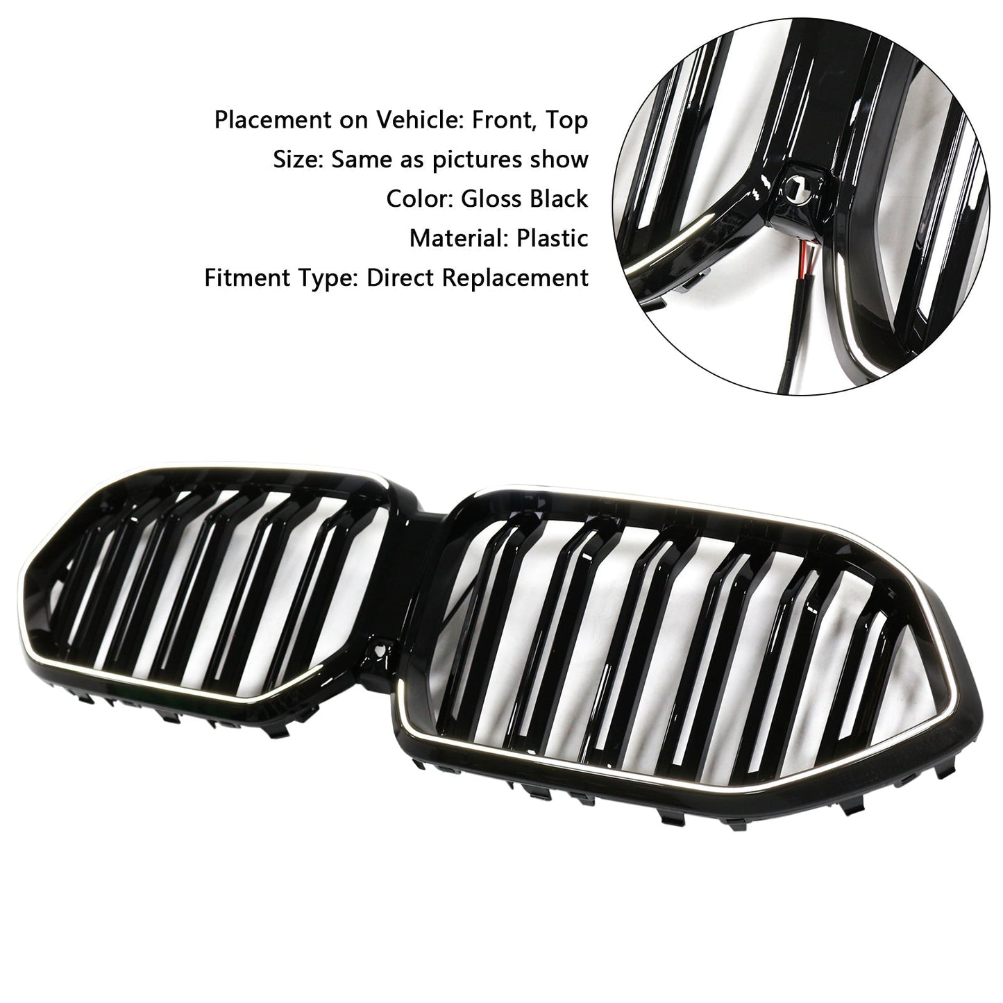 2023-2025 BMW X6 G06 M60i Double Slat Front Bumper Grille W/Camera Hole