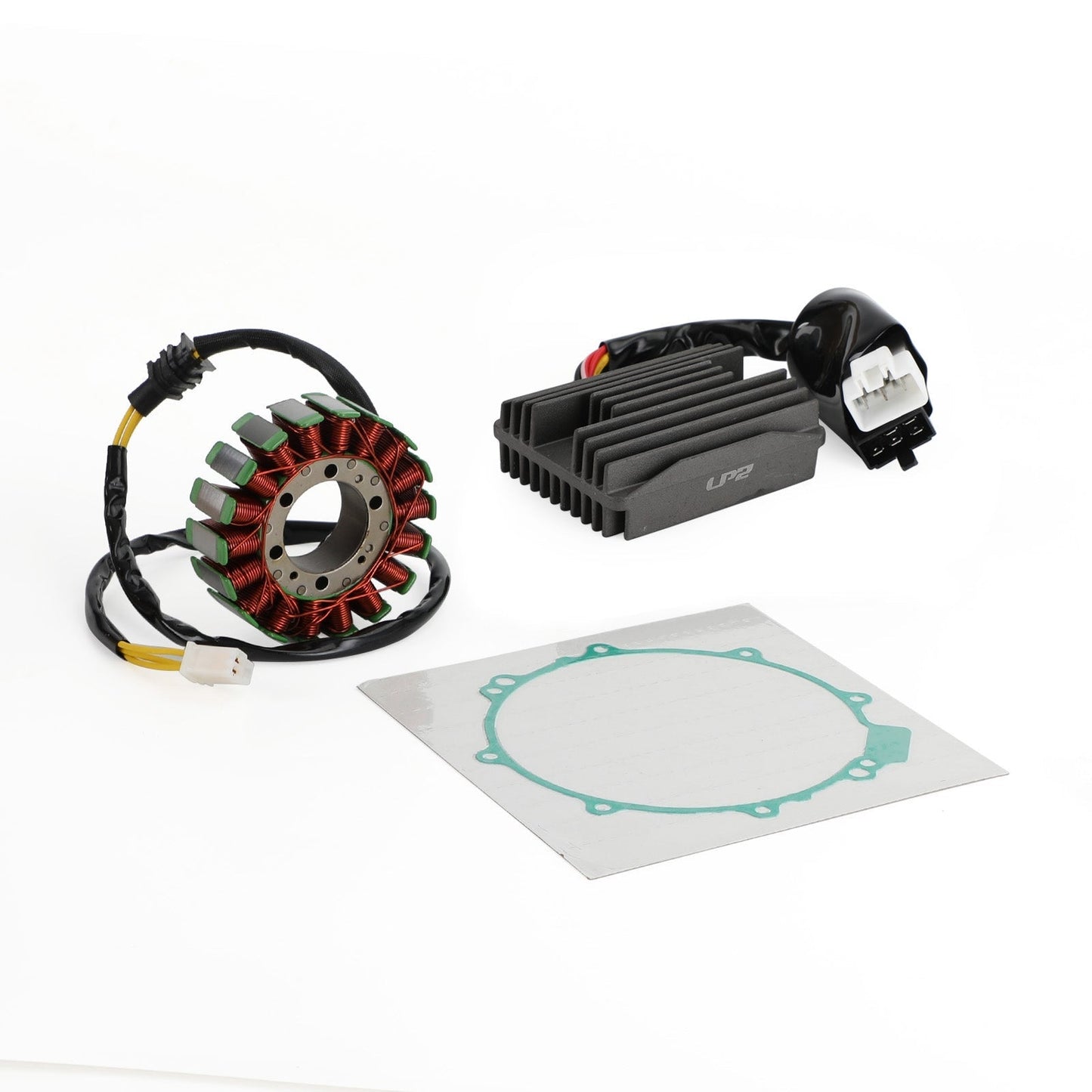 2000-2001 Honda VFR800Fi Interceptor 800 Magneto Stator Coil 31120-MBG-003 +Voltage Rectifier 31600-MBG-306+Gasket 11636-MW4-000