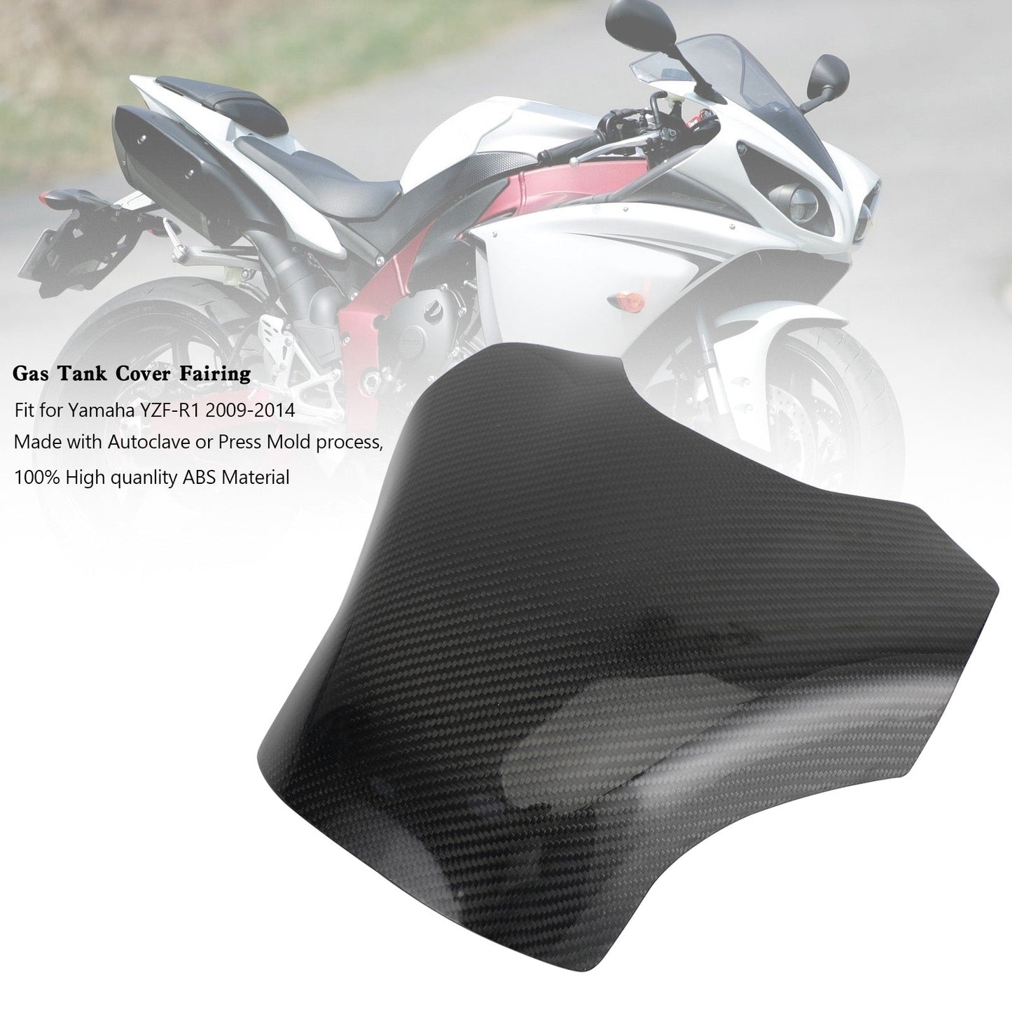 Gas Tank Cover Panel Fairing Protector For For Yamaha YZF-R1 2009-2014 Carbon