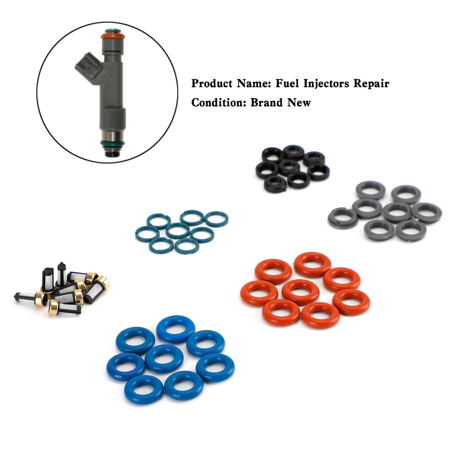 Kit de joint de réparation d'injecteurs de carburant Volvo S80 XC90 4.4L 8 pièces capuchon de filtre FJ1073 85212247 1550589