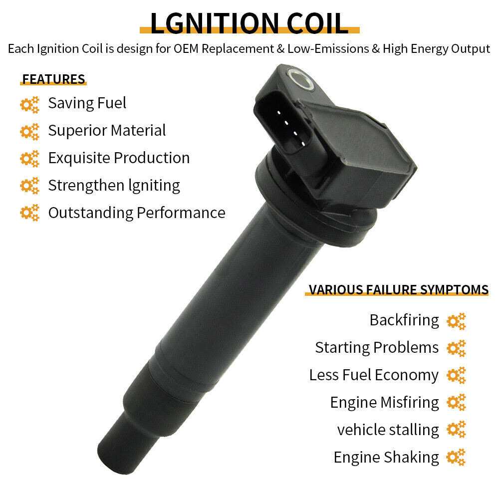 2001-2006 Lexus LS430 4.3L 8PCS Bobine d'allumage + Bougie d'allumage UF230 90080-91180