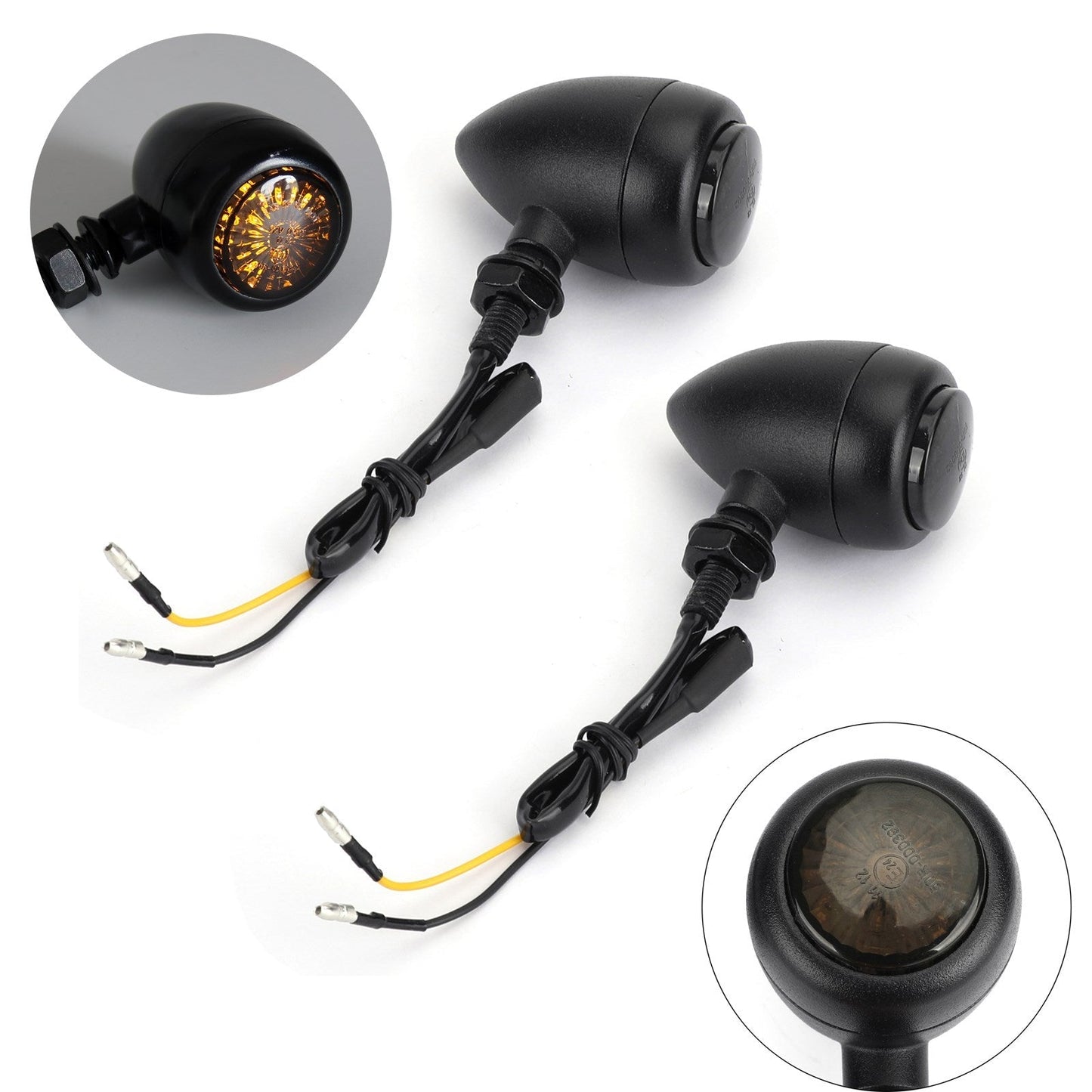 Clignotants pour Harley Chopper Cafe Racer, noir, assortis