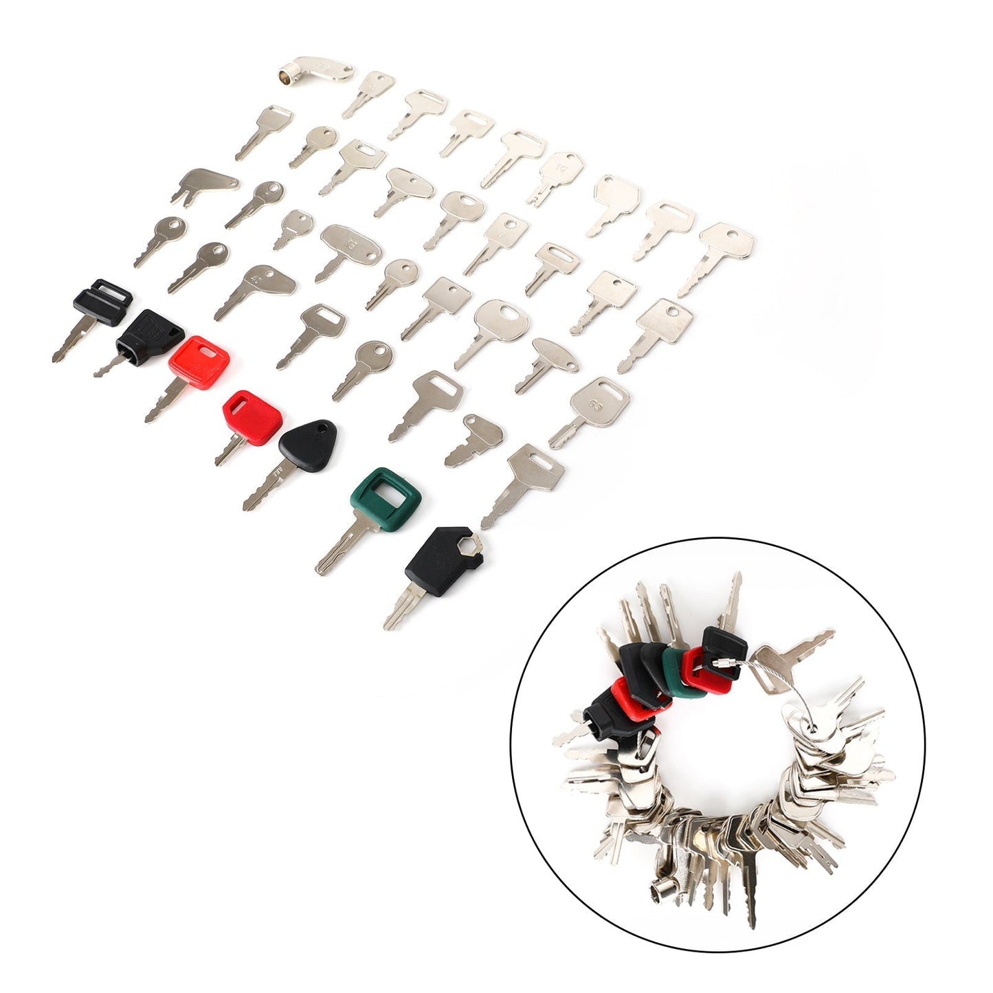 Juego de llaves de encendido para maquinaria de construcción pesada (42 unidades) para Case, Komatsu, JD, JCB y Kubota