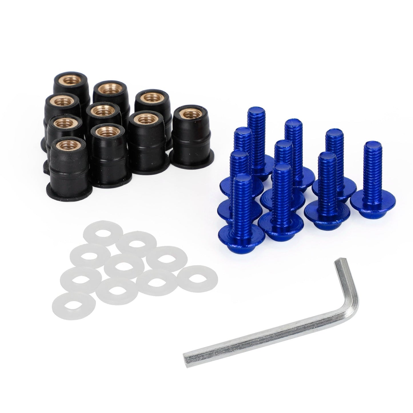 Motorcycle Wind Screen Shield Alu M5x16mm Screw Bolt Washers kit 10 Pack