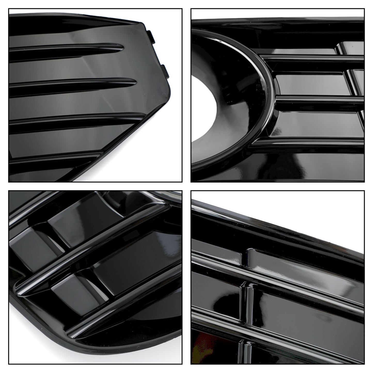 Volkswagen 2010-2015 Transporter Caravelle T5 T5.1 S-Line Fog Lamp Light Cover Insert S-line Grill Gloss Black