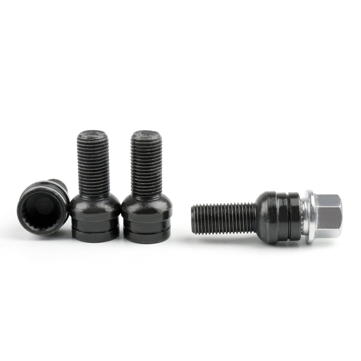 Juego de 4+1 pernos y tuercas de seguridad para ruedas de acero de 17 mm con llave para VW Golf Audi