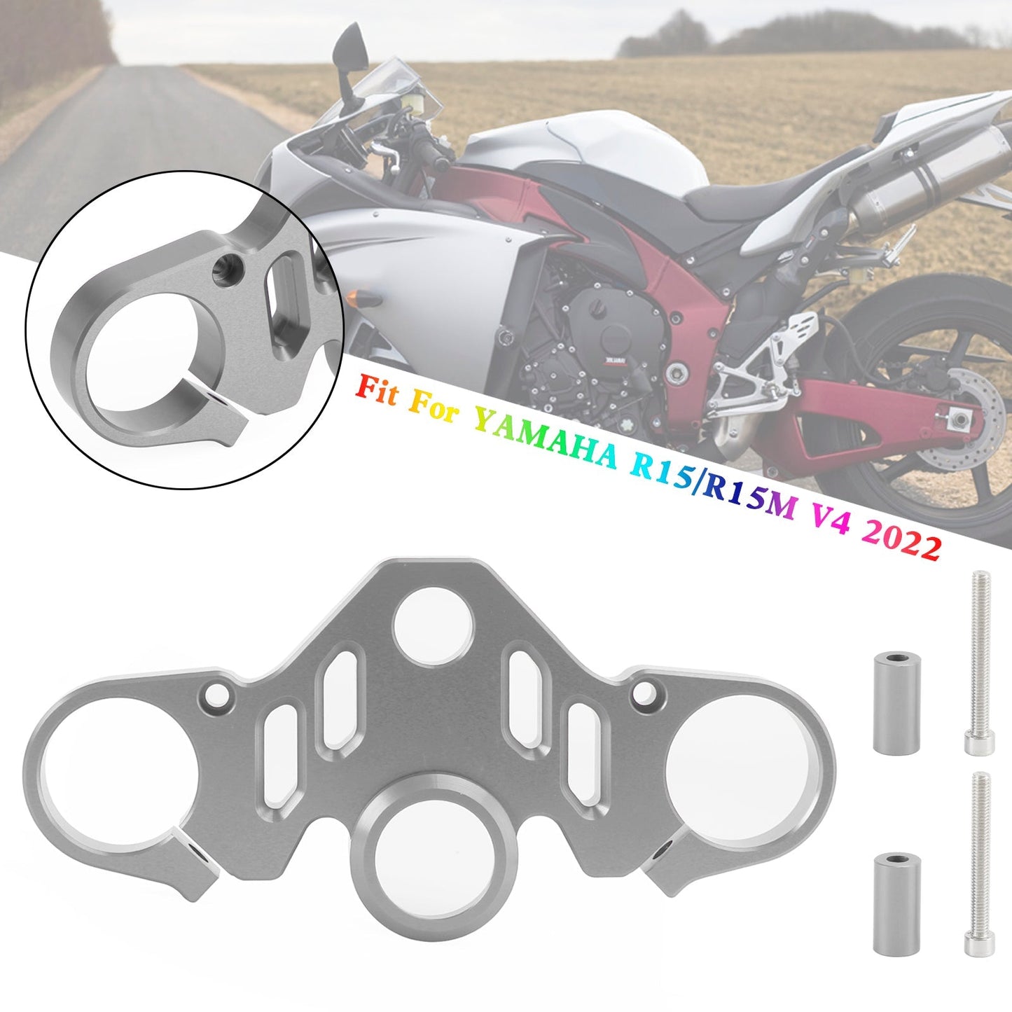Abrazadera superior delantera de aluminio CNC para tija de sillín para Yamaha R15 V4 R15M 2022