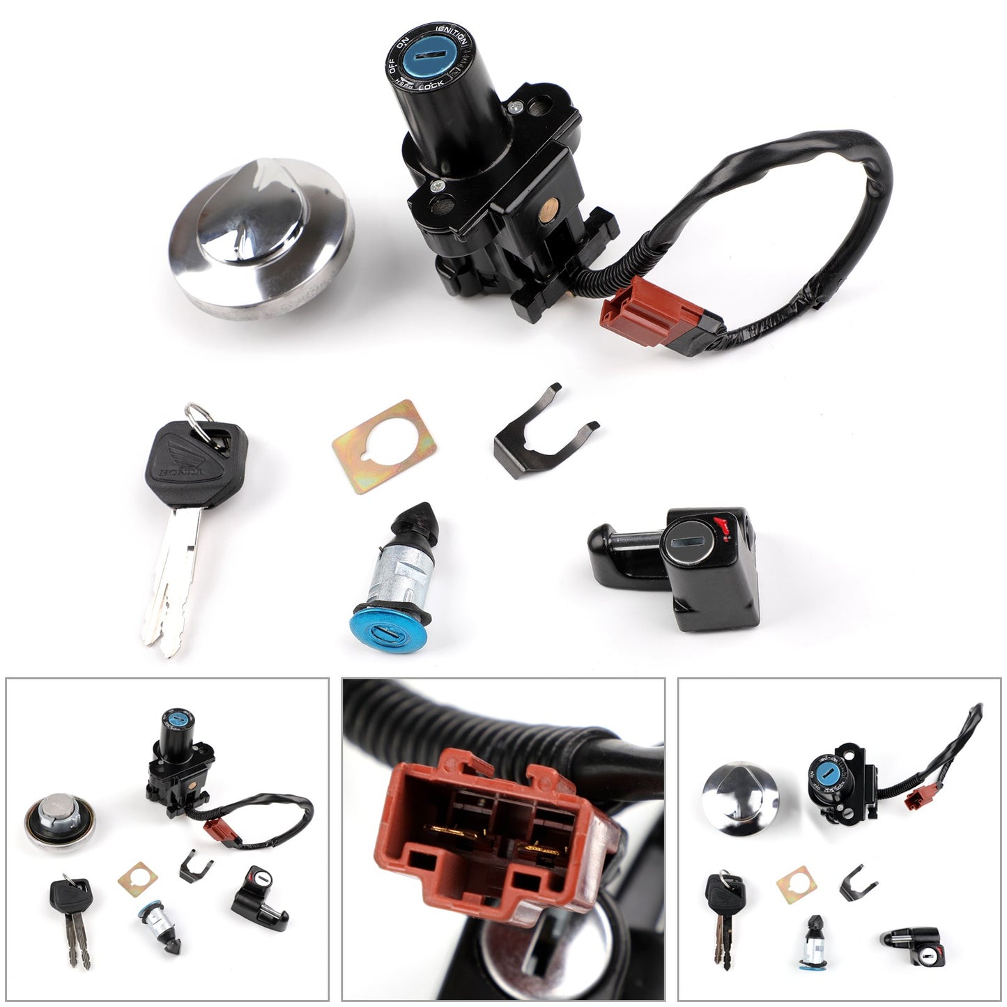 Honda CB400SS 2002-2008 Ignition Switch Fuel Gas Cap Seat Lock Set Keys