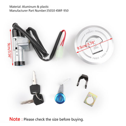 Honda CBF125 2009-2013 Ignition Switch Petrol Fuel Cap Seat Lock Set Kit Keys