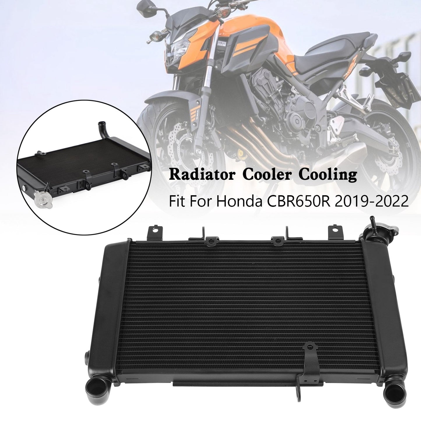Enfriador de radiador de motor de aluminio compatible con Honda CBR650R 2019-2022