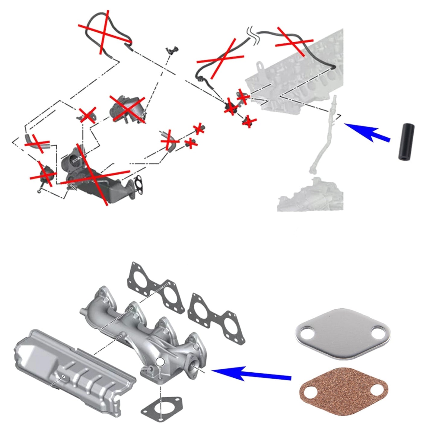 Kit de réparation et de remplacement du joint du refroidisseur EGR pour BMW N47 N47S 2.0 D E81 87 88 82 90 E84
