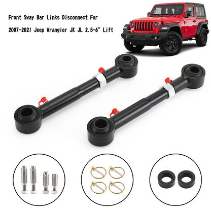 Front Sway Bar Links Disconnect For 2007-2021 Jeep Wrangler JK JL 2.5-6 Lift