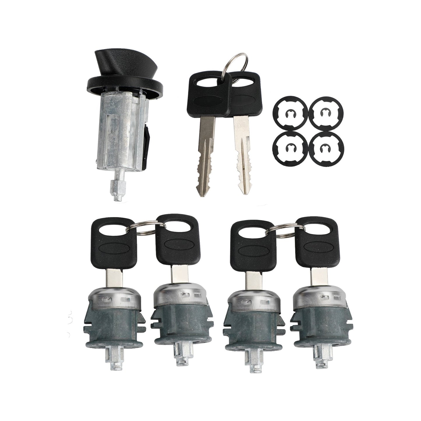 1997-2020 For Ford Econoline Van 703369 707624 0344 Ignition & Four Door Lock Cylinder Tumbler Barrel 4 Keys