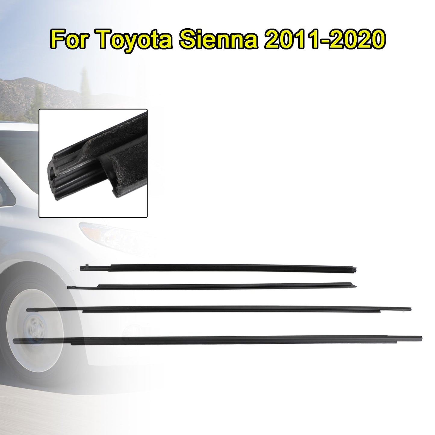 Moldura para burlete de ventana de Toyota Sienna (2011-2020) 68160-08020 68210-08020