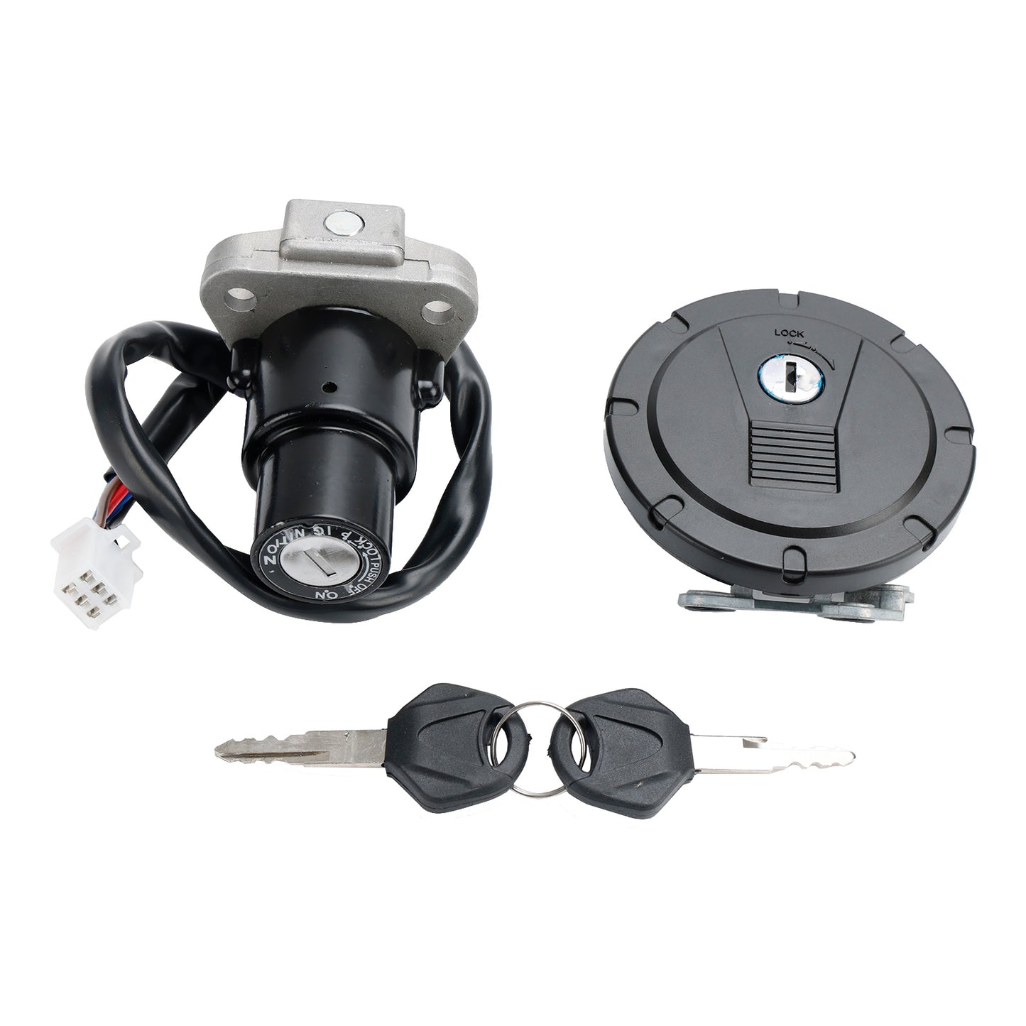 Kawasaki KL250 KL600 1986-2007 Fuel Filler Cap Ignition Switch Lock Assy with Keys