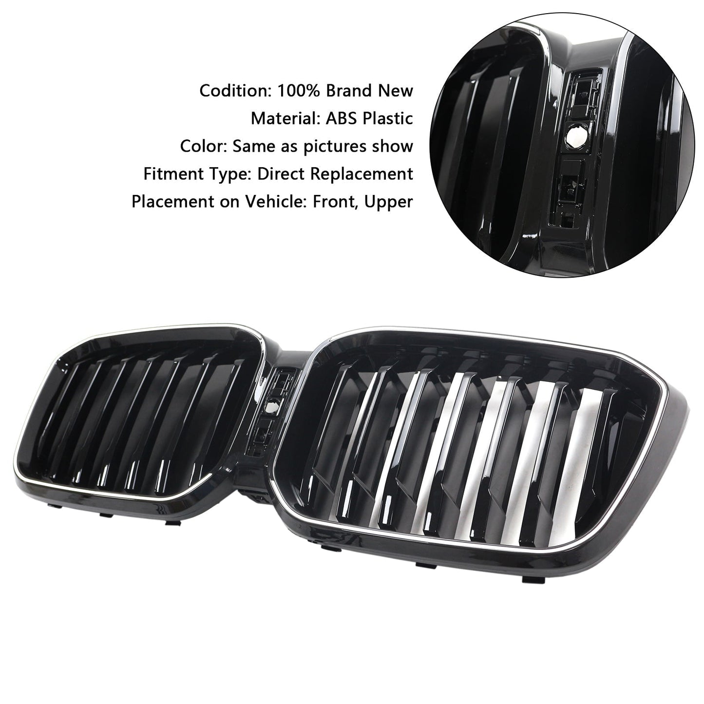 2022-2025 BMW X3 G01 X4 G02 Glossy Black Front Bumper Kidney Grille
