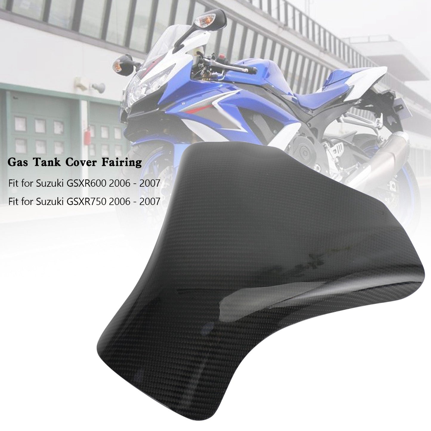 Protection de carénage de réservoir d'essence pour Suzuki GSXR600 GSXR 750 2006-2007 en carbone