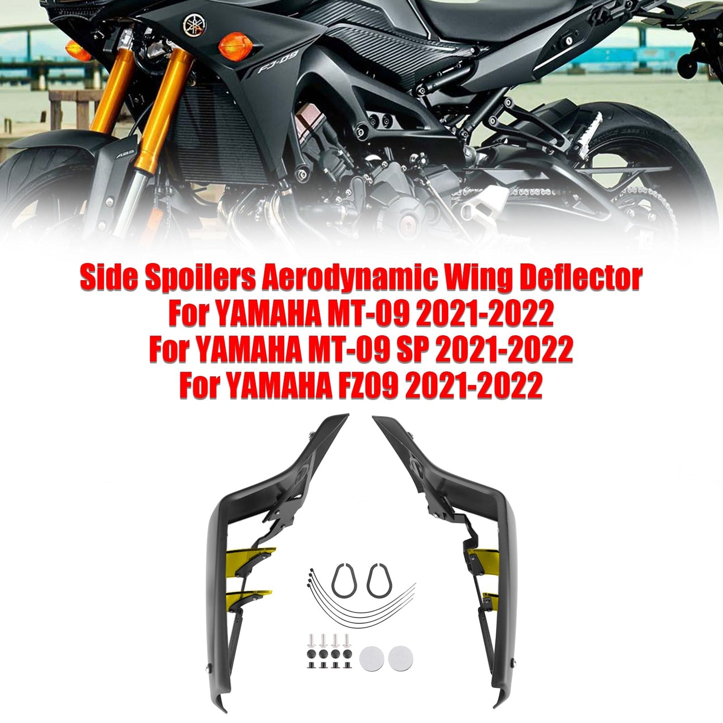 Déflecteurs d'ailes aérodynamiques latéraux pour YAMAHA MT-09 SP FZ09 2021-2022