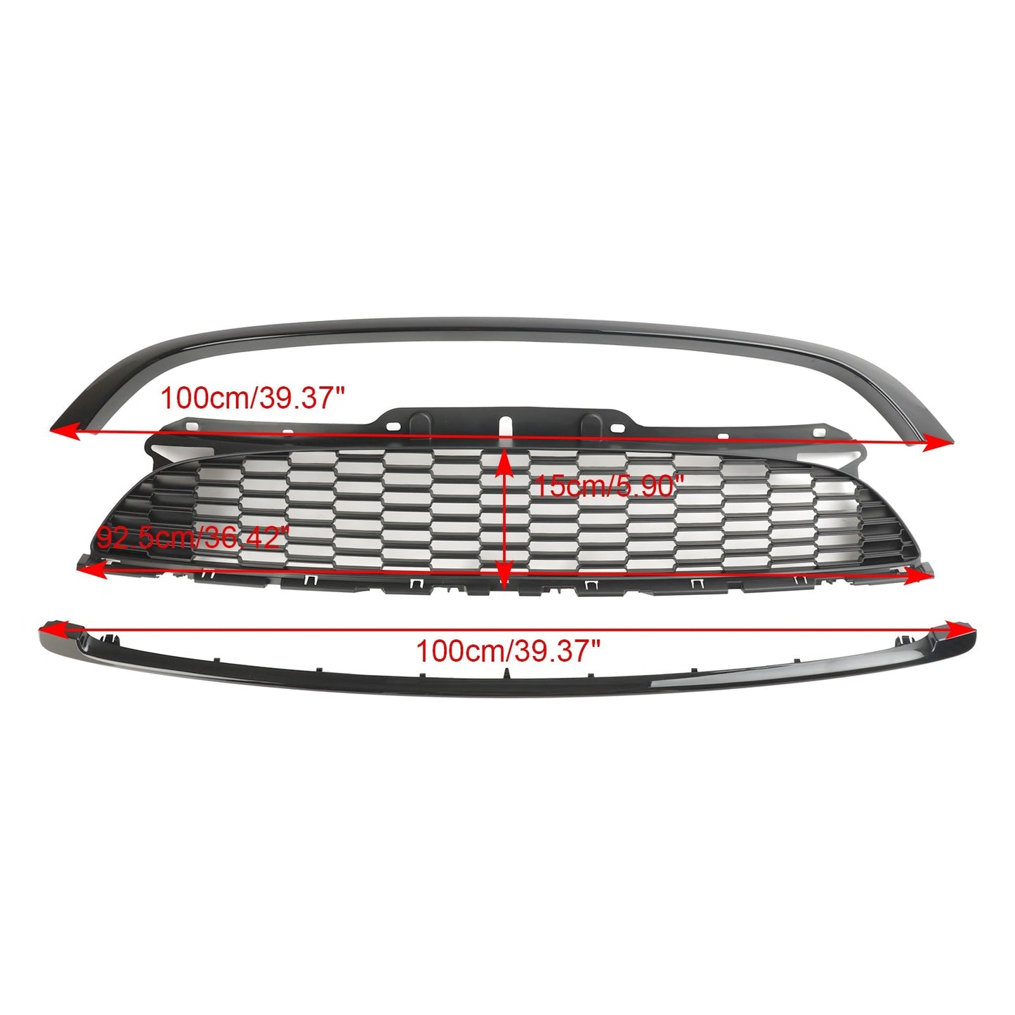 2008-2014 Mini R55 Cooper S & JCW 5-Door Estate 3PCS Gloss Black Front Grille Grill