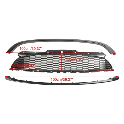 2008-2014 Mini R55 Cooper S & JCW 5-Door Estate 3PCS Gloss Black Front Grille Grill