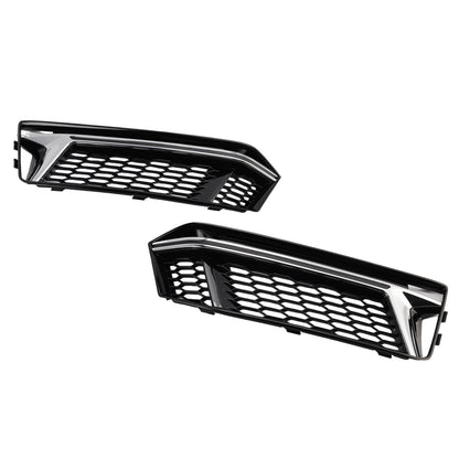 2016-2018 2PCS Fog Light Cover Grille Grill Fit AUDI A4 B9 S-Line S4