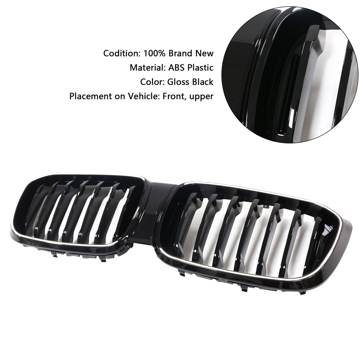 2018-2021 Gloss Black Front Kidney Mesh Grill Grille Fit BMW X4 G02 X3 G01 G08