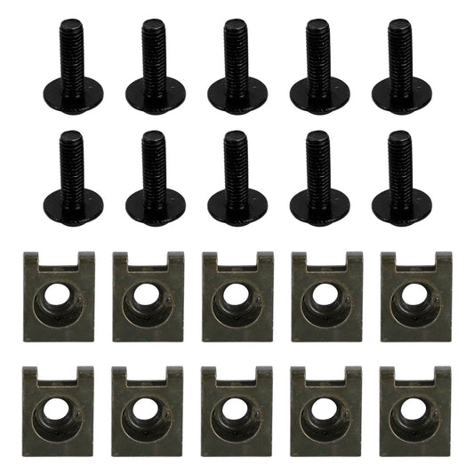 10x Aluminum M6 x 20mm Motorcycle Screen Bolts & Spring C clips For Honda