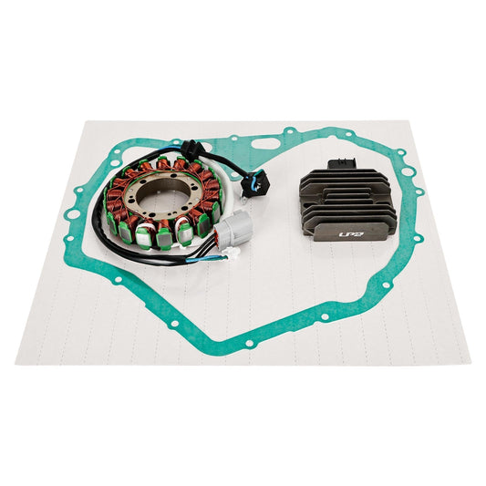 Stator de magnéto + redresseur de tension + joint pour Suzuki LTF 400F King Quad 00-17